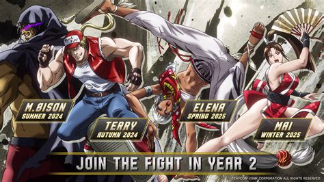 Street Fighter 6 DLC characters M. Bison, Terry, Mai,。